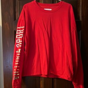 VICTORIA SPORT- Red Sweatshirt w/ Silver detail on sleeve *SIZE MEDIUM*